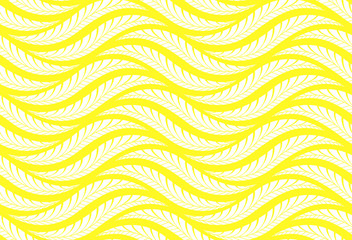 The geometric pattern with wavy lines. Seamless vector background. White and yellow texture. Simple lattice graphic design