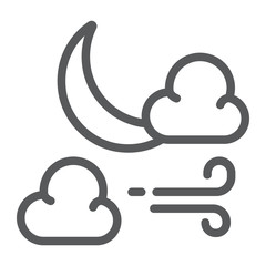Poster - Moon line icon, sleep and dreams, night sign, vector graphics, a linear pattern on a white background,