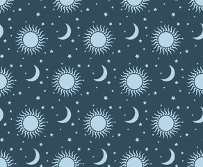 Sticker - Background with sun and moon.