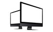 © Evgeniy Zimin - Computer monitor black mock up with perspective side view isolated on white background. Vector illustration