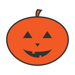 Sticker - Orange Halloween pumpkin. Jack o lantern. Vector.