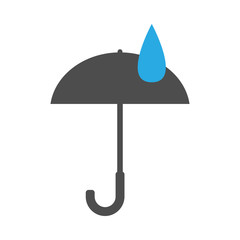 Poster - KEEP DRY symbol. UMBRELLA and WATER DROP. Vector icon.