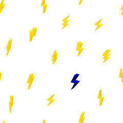 seamless pattern of lightning on a white background. energy icon. isometric 3d