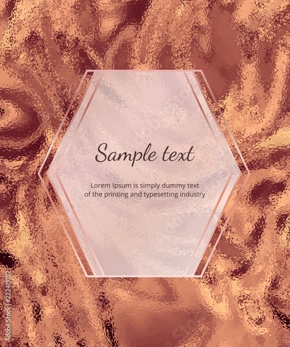 Gold Bronze Sparkle Marble Card Geometric Luxury Design Frame