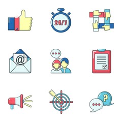 Poster - Commercial activity icons set. Cartoon set of 9 commercial activity vector icons for web isolated on white background