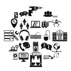 Poster - Headset icons set. Simple set of 25 headset vector icons for web isolated on white background