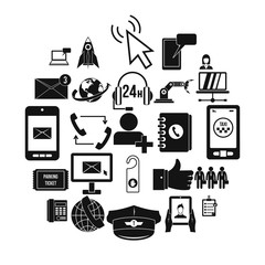 Poster - Call on business icons set. Simple set of 25 call on business vector icons for web isolated on white background