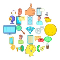 Poster - Cell phone icons set. Cartoon set of 25 cell phone vector icons for web isolated on white background