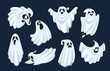 © Tartila - Ghost character. Halloween scary ghostly monster, dead boo spook and spooky fly anima isolated cartoon vector set