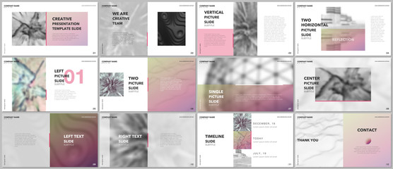 Wall Mural - Minimal presentations design, portfolio vector templates with elements on white background. Multipurpose template for presentation slide, flyer leaflet, brochure cover, report, marketing, advertising.