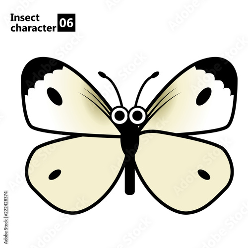 擬人化した昆虫のイラスト モンシロチョウ Insect Character Butterfly Stock Vector Adobe Stock
