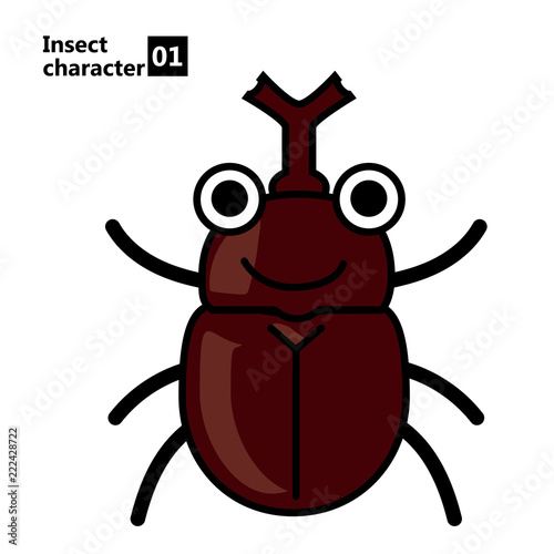 擬人化した昆虫のイラスト カブトムシ Insect Character Beetle Stock Vector Adobe Stock