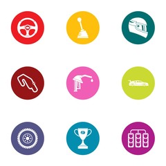 Poster - Road commerce icons set. Flat set of 9 road commerce vector icons for web isolated on white background