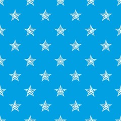 Poster - Spotted star pattern vector seamless blue repeat for any use