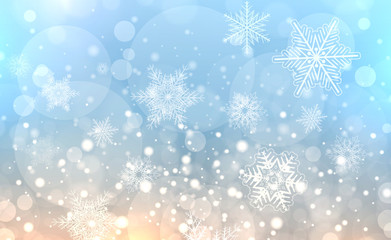 christmas background with snowflakes