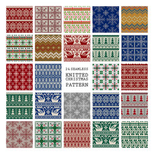 Set Of Winter Seamless Backgrounds