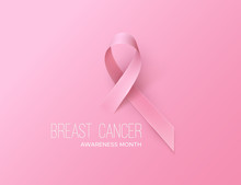 Breast Cancer Awareness Pink Ribbon. World Breast Cancer Day Concept. Vector Illustration. Women Healthcare Concept