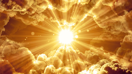 worship and prayer based cinematic clouds and light rays background useful for divine, spiritual, fa