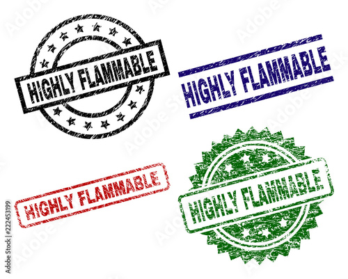 Highly Flammable Seal Prints With Distress Surface Black Green Highly Flammable Seal Prints With