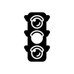 Poster - traffic light icon. sign of wait, yellow or ready. black on white background