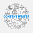 © tentacula - Content writer vector round outline illustration