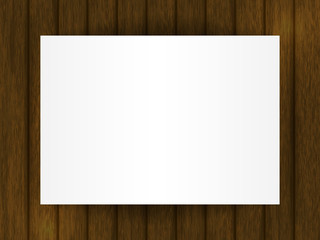 Aufkleber - template for your design. blank on wooden background. realistic style. vector illustration.
