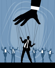 Silhouettes Of Business Puppets