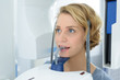closeup of woman having dental xray