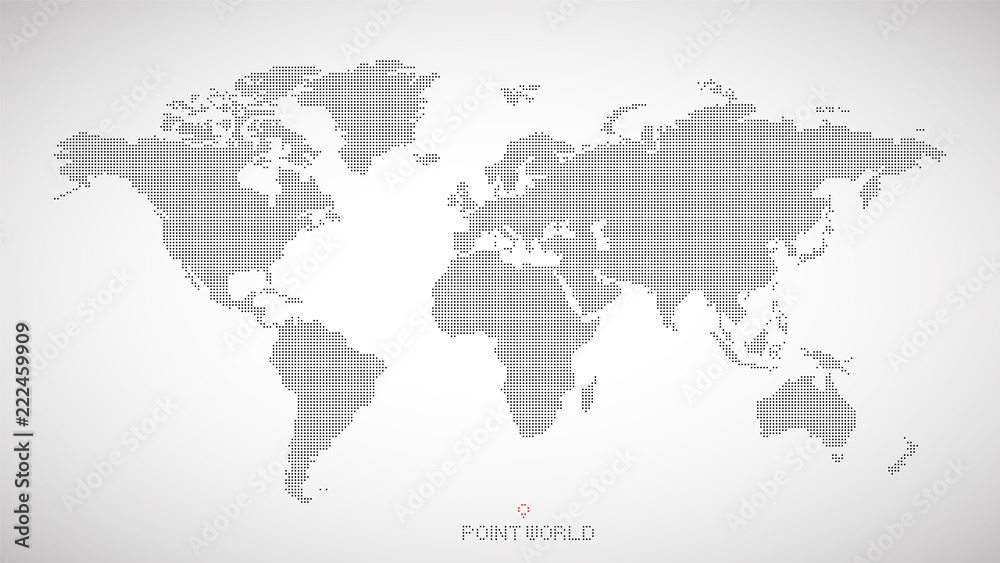 world map of black dots on grey background. stock vector illustration ...