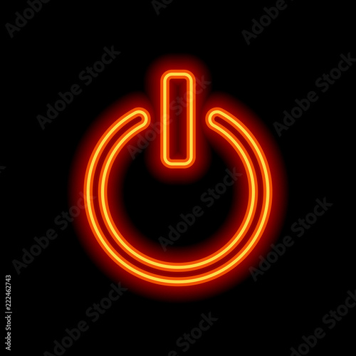 Shut Down Power Orange Neon Style On Black Background Light I Stock Vector Adobe Stock Shut Down Power Orange Neon Style On Black Background Light I Stock Vector Adobe Stock