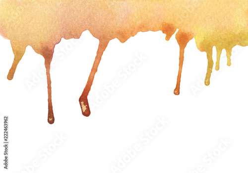 Brown Color Of Paint Dripping On White Background Abstract