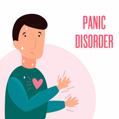 Wall Mural - Man having panic attack. Health problem