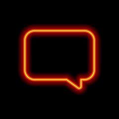 Poster - Simple text cloud. Orange neon style on black background. Light