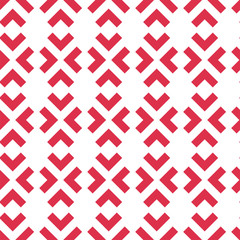 Fototapete - Geometric seamless vector pattern with red arrows.