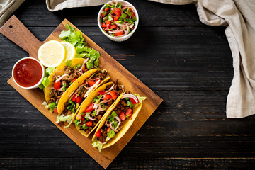 Sticker - tacos with meat and vegetables