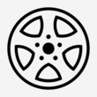 Outline beautiful automobile wheel cap vector icon