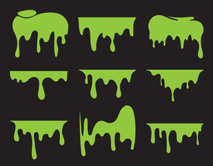 Poster - dripping paint and splashes. vector illustrations set of splash drop, paint ink, drip splatter, liqu