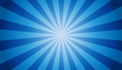 blue sunburst background - vector illustration