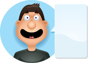 Sticker - Cartoon Hispanic Man Smiling