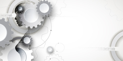 Artificial intelligence. Technology web background. Virtual concept