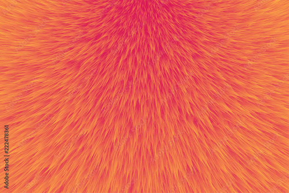 Abstract fur background, Abstract orange texture - Vector - obrazy, fototapety, plakaty 