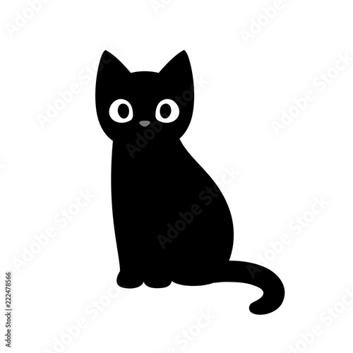 Cute cartoon black cat - Buy this stock vector and explore similar