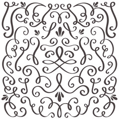 Wall Mural - Decorative swirls. Swirled vintage ornament, swirling border and simple frame. Swirl decoration border vector graphic elements set