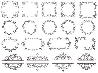 Poster - Retro decoration frames. Vintage filigree swirls border, elegant decorative frame and ornate divider classic elements vector set