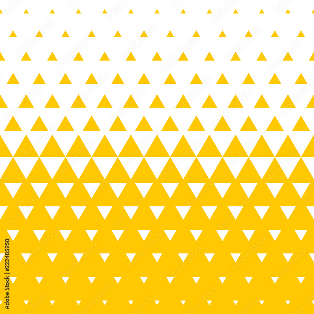 Yellow and white triangular halftone transition pattern background ...