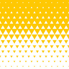 Wall Mural - Abstract yellow and white triangle halftone pattern background. Vector seamless pattern of irregular mosaic color transition for modern trend background design