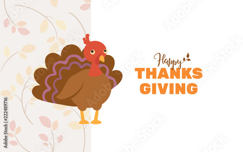 Vector Thanksgiving Greeting Card Flyer Banner Or Poster Turkey