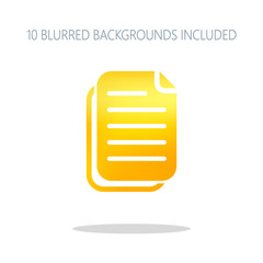 Poster - document simple icon. Colorful logo concept with simple shadow o
