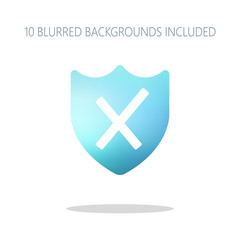 Poster - protection broken. simple icon. Colorful logo concept with simpl
