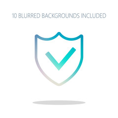 Poster - protection success. simple icon. Colorful logo concept with simp